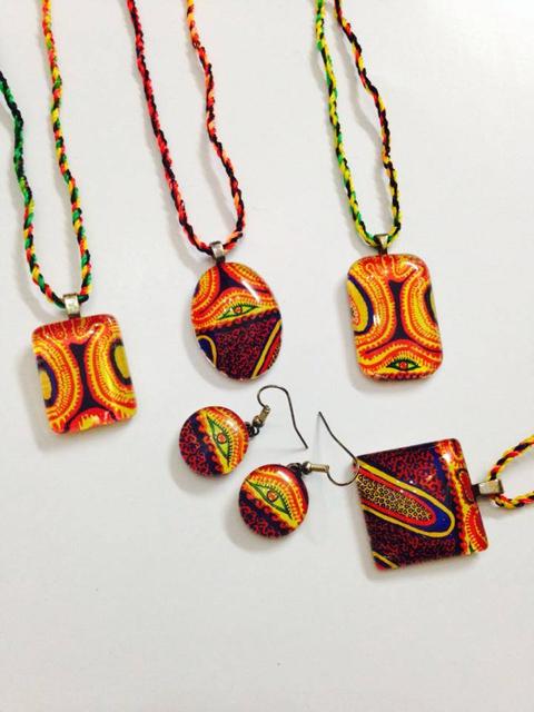 The Naina Series - Glass Pendants and Earrings