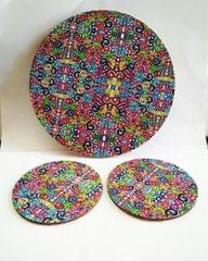 FLOROSPHERE ARTWORK PLACEMAT AND COASTERS SET